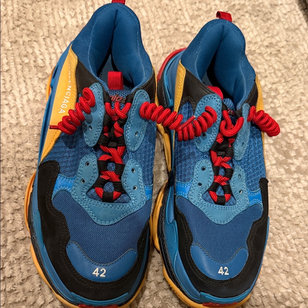 Balenciaga Blue and Red Sneakers